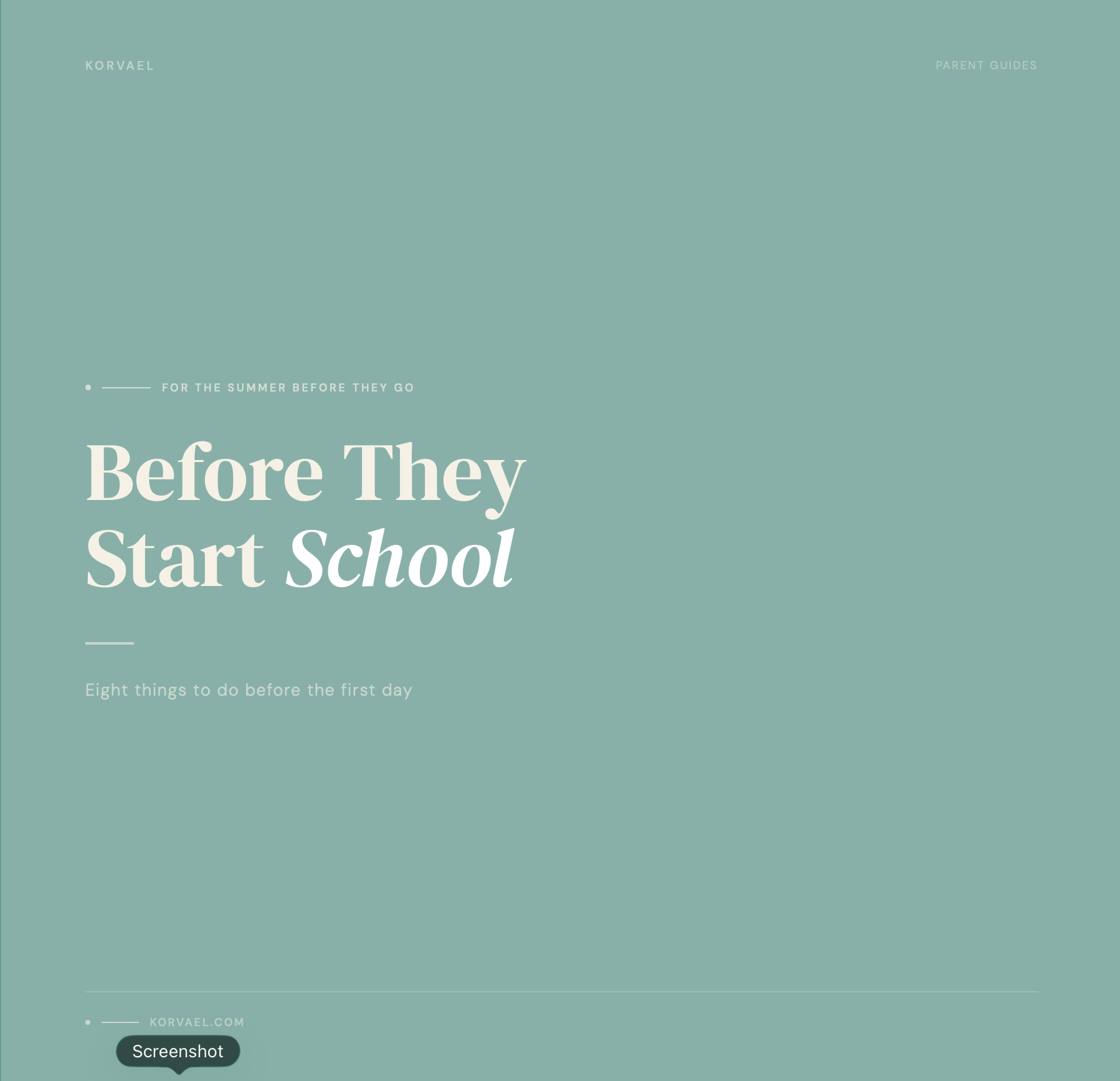 Before They Start School