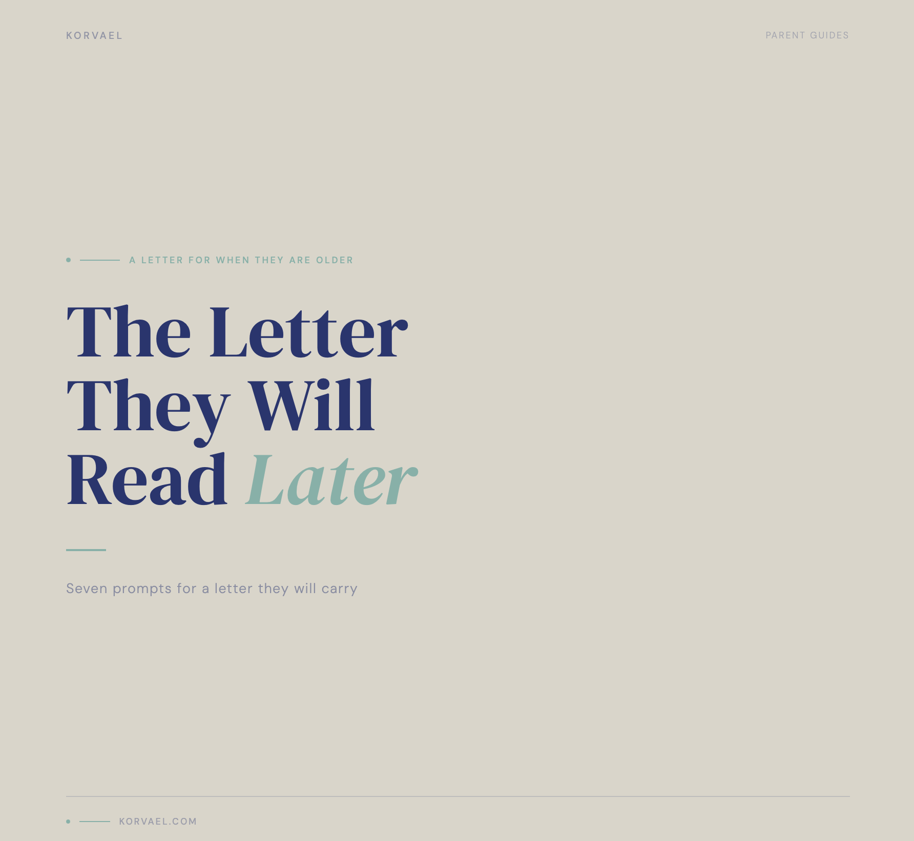 The Letter They Will Read Later